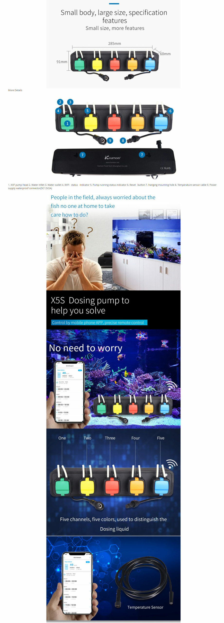 Shop Kamoer X5S 5 Channel Dosing Pump Reeftopia Australia's